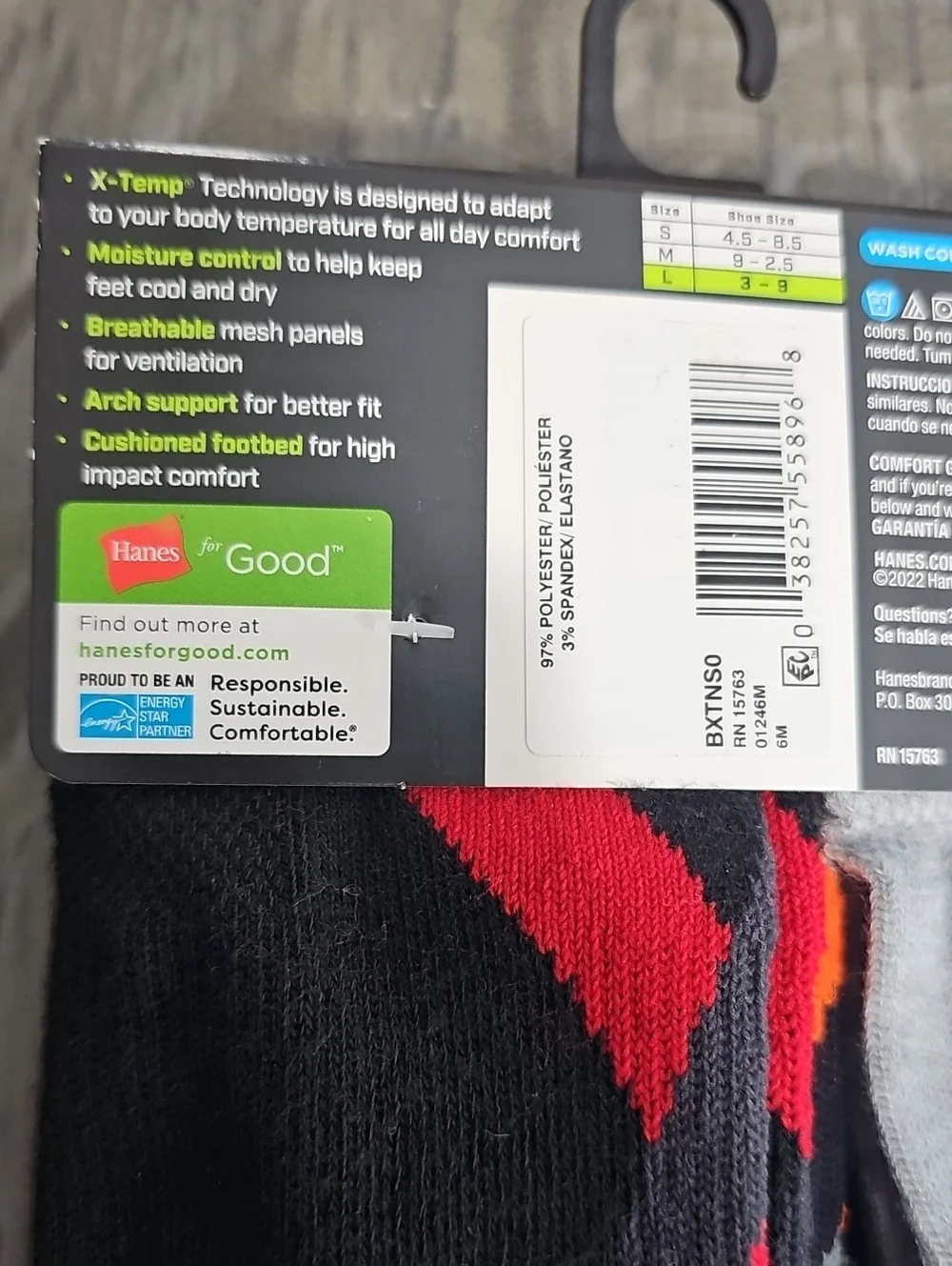 2 packs of boys' socks No- Show Shoe Size 3-9